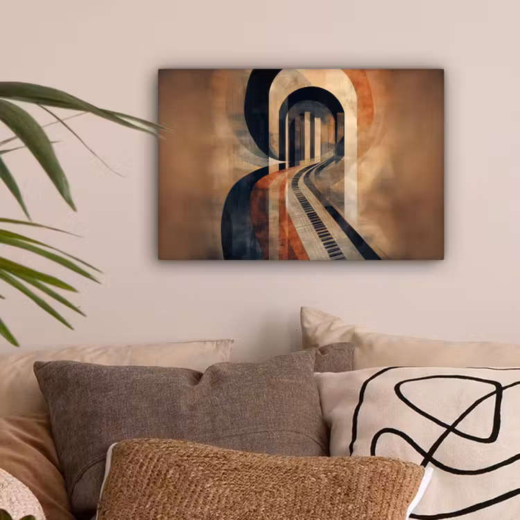 Piano - Toetsen - Abstract canvas 2cm klein -sfeer1