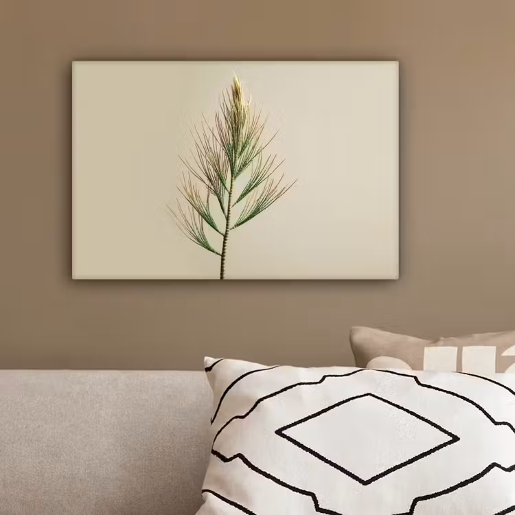 Dennentak - Naaldvormige bladeren - Lichtgroen canvas 2cm klein -sfeer3