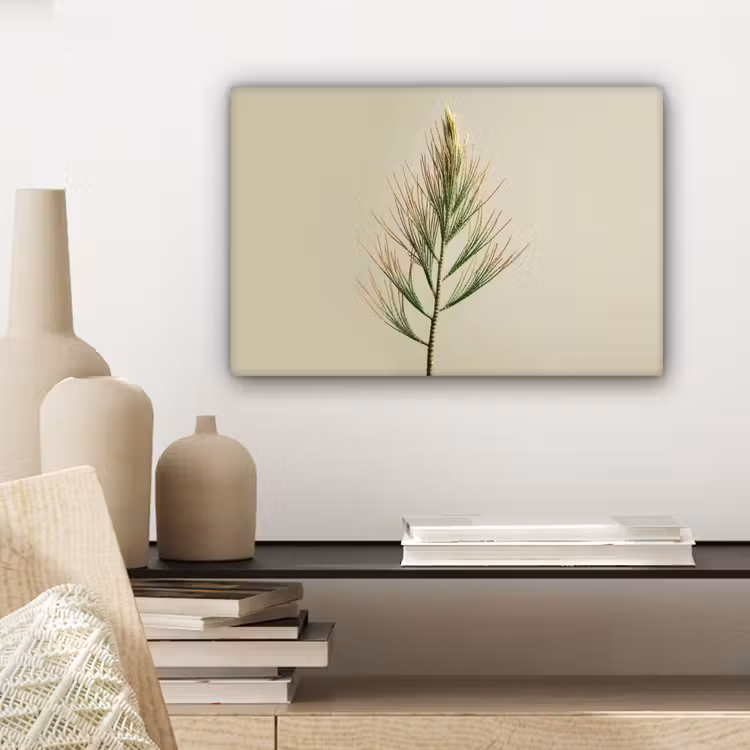 Dennentak - Naaldvormige bladeren - Lichtgroen canvas 2cm klein -sfeer6