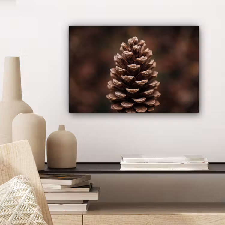 Dennenappel - Bos - Herfst - Bruin - Sfeervol canvas 2cm klein -sfeer6