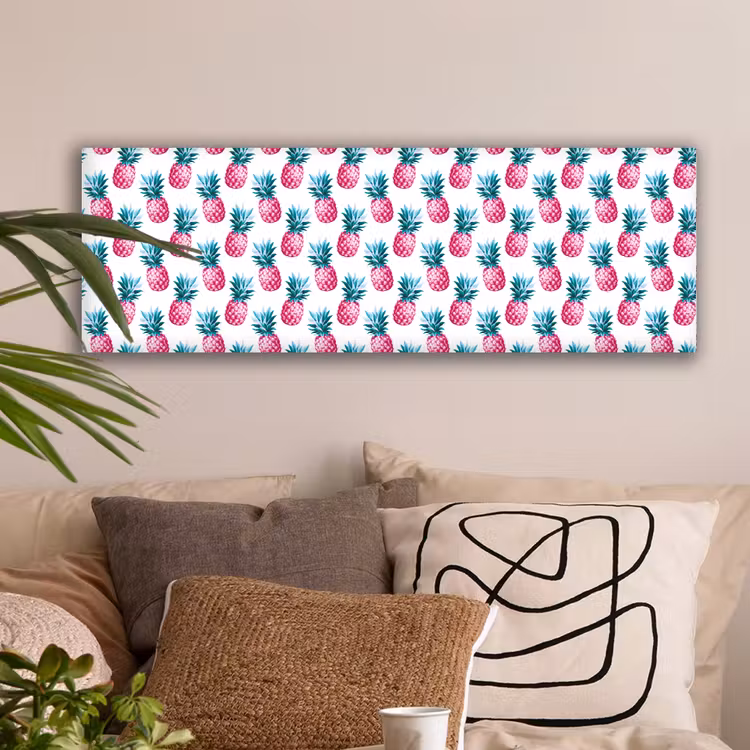 Ananas - Roze - Wit canvas 2cm klein 828 -sfeer1