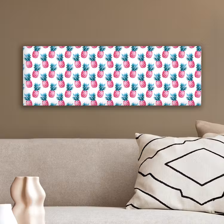 Ananas - Roze - Wit canvas 2cm klein 828 -sfeer3