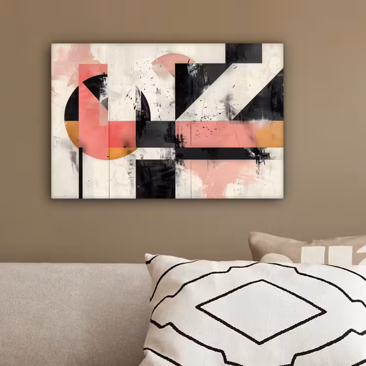 Roze - Abstract - Aesthetic - Modern - Vormen canvas 2cm klein -sfeer3