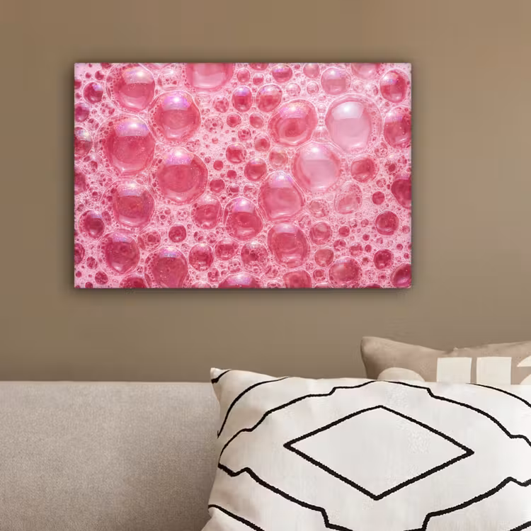 Roze - Schuim - Bubbels canvas 2cm klein -sfeer3