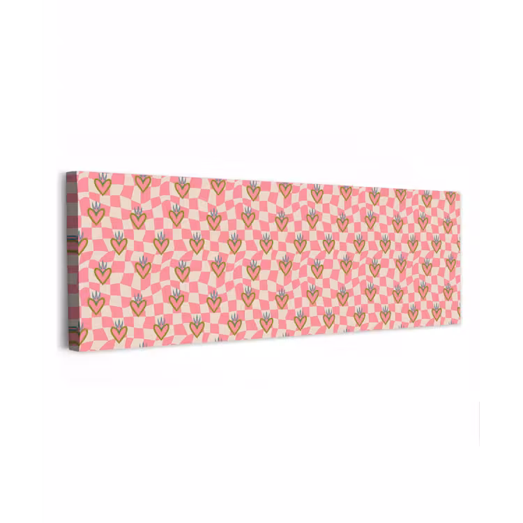 Roze - Retro - Patroon - Geblokt canvas 2cm klein 828 -z3d