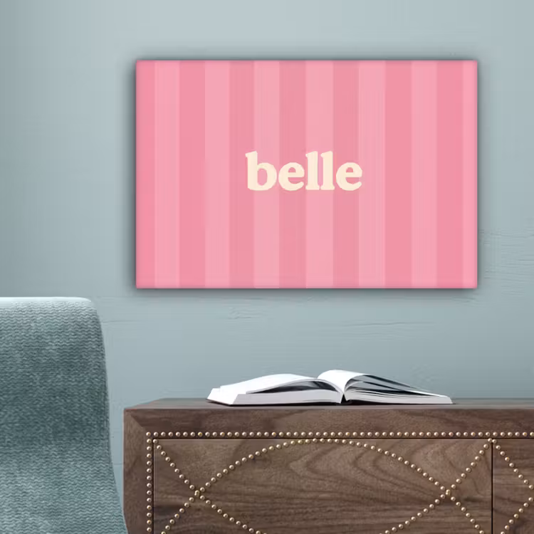 Roze - Gestreept - Belle canvas 2cm klein -sfeer4