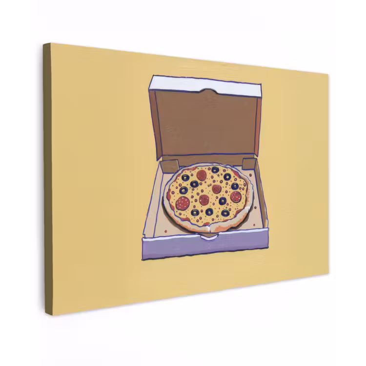 Pizza - Doos - Salami - Illustratie canvas 2cm klein -z3d