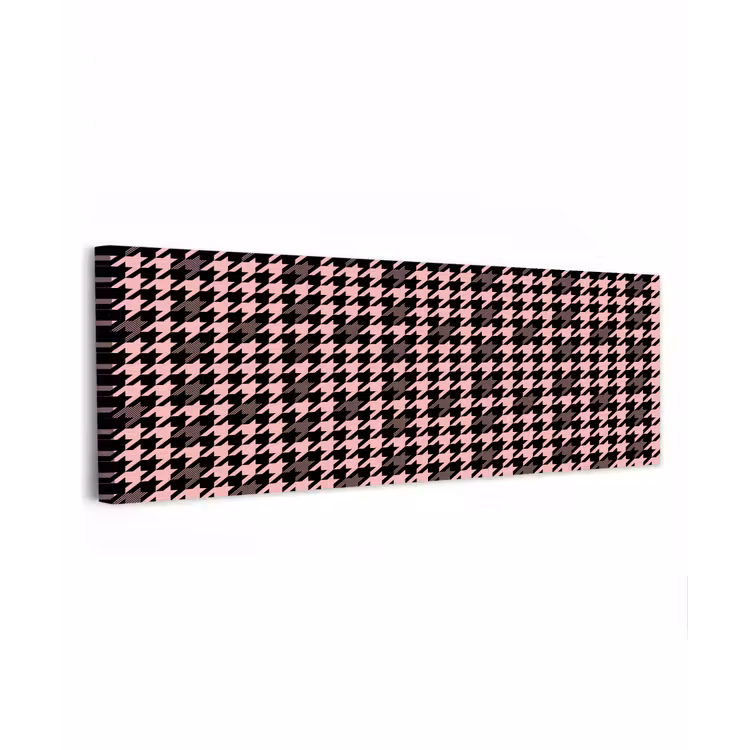 Plaid - Patroon - Zwart - Roze canvas 2cm klein 828 -z3d