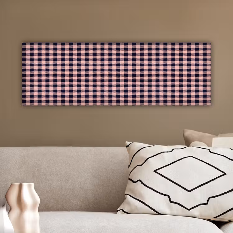 Plaid - Patroon - Roze - Zwart canvas 2cm klein 828 -sfeer3