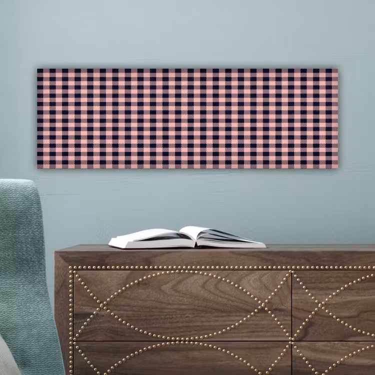 Plaid - Patroon - Roze - Zwart canvas 2cm klein 828 -sfeer4