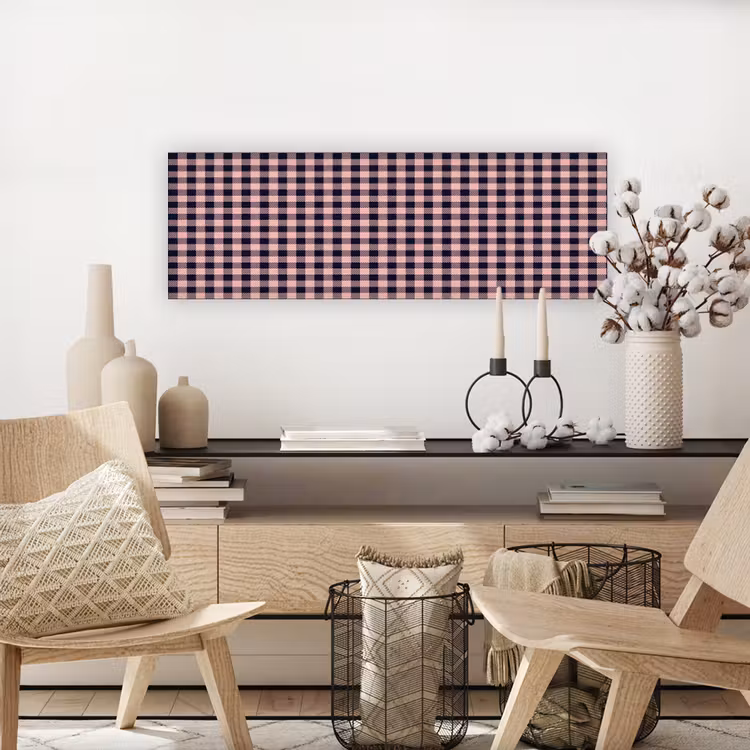 Plaid - Patroon - Roze - Zwart canvas 2cm klein 828 -sfeer6