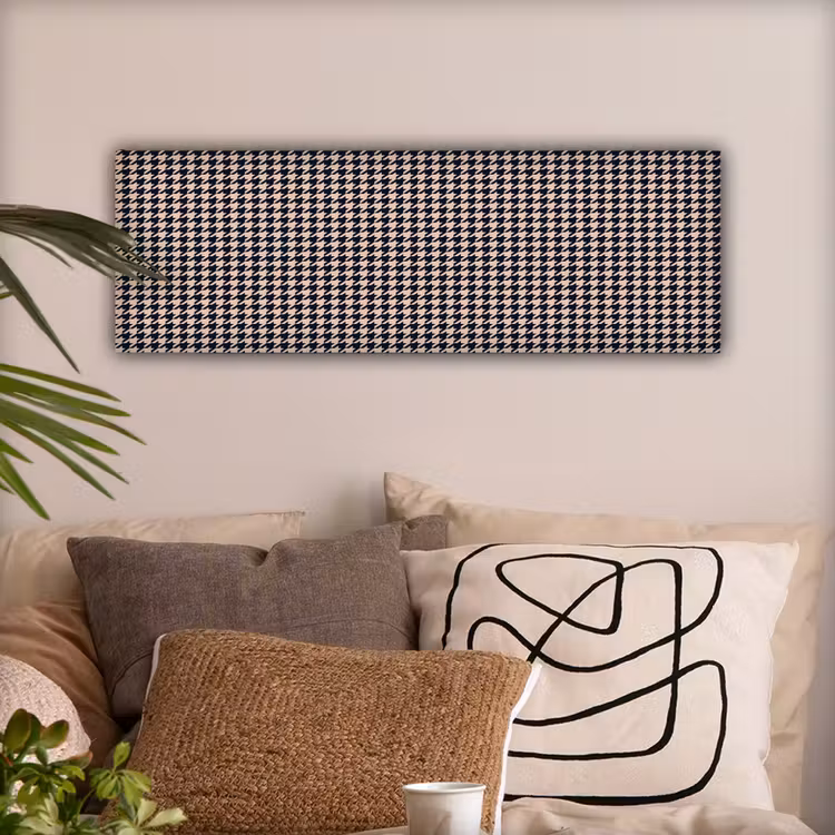 Plaid - Patroon - Ruit - Donkerblauw canvas 2cm klein 828 -sfeer1