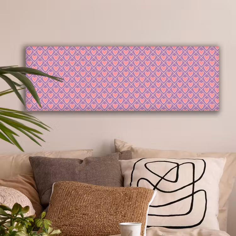 Ruit - Patroon - Paars - Hartjes canvas 2cm klein 828 -sfeer1