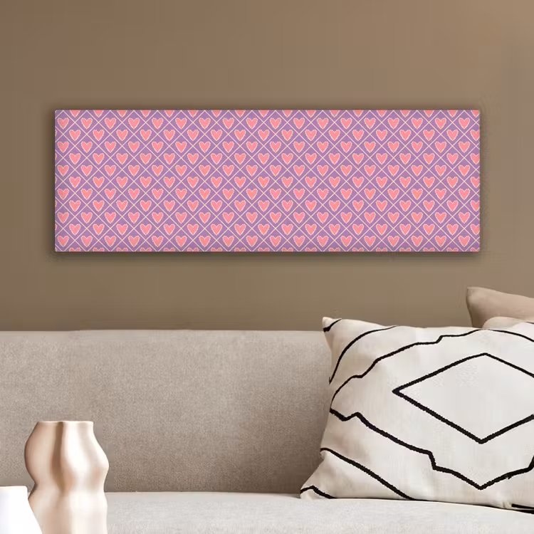 Ruit - Patroon - Paars - Hartjes canvas 2cm klein 828 -sfeer3