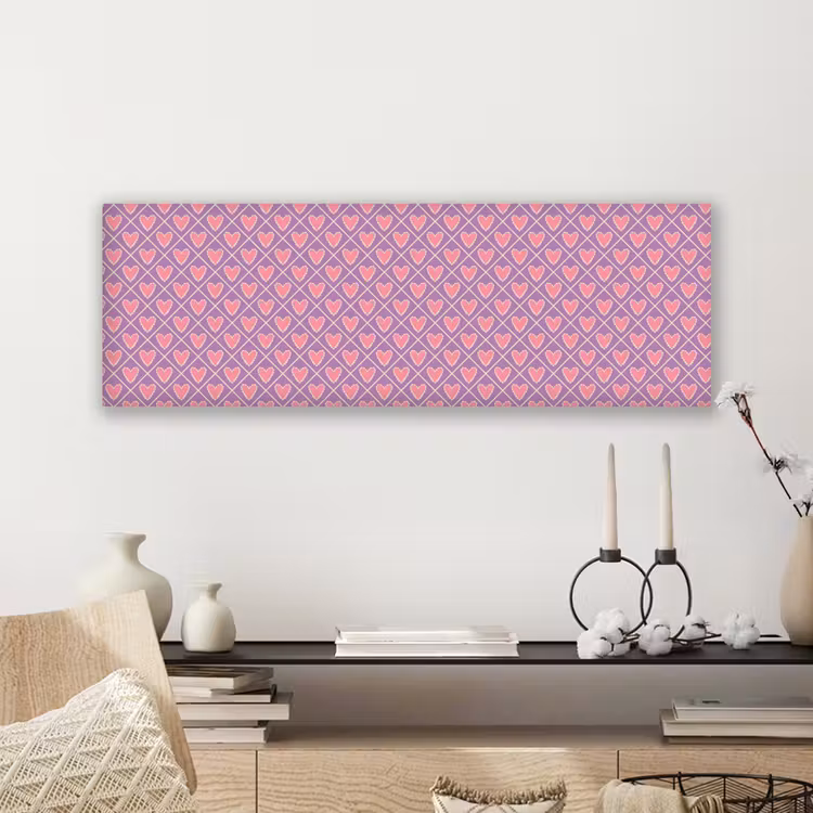 Ruit - Patroon - Paars - Hartjes canvas 2cm klein 828 -sfeer6