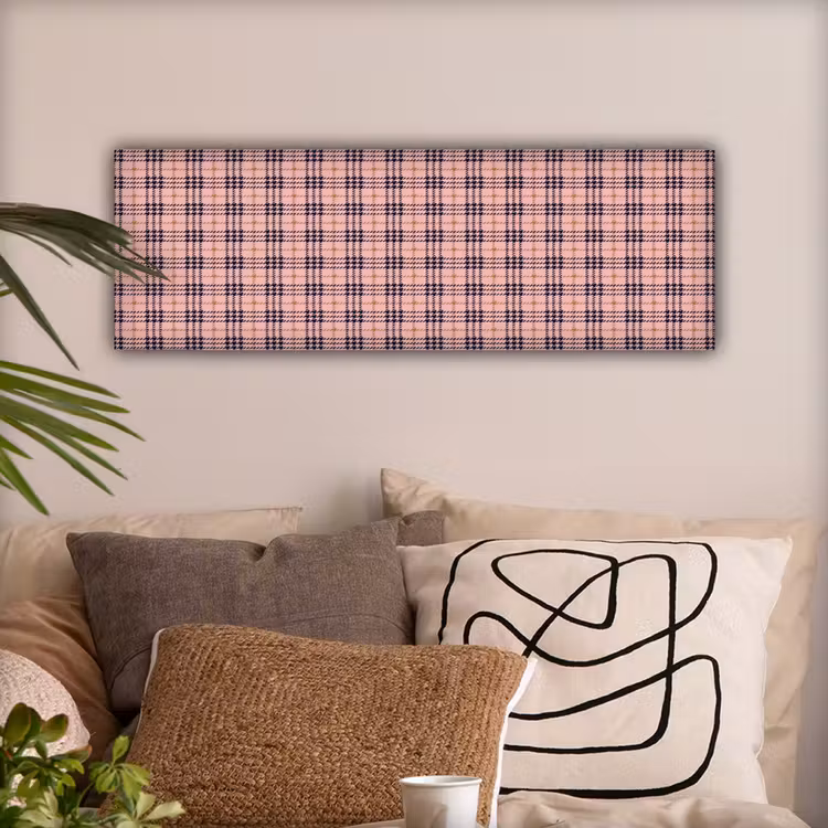 Plaid - Patroon - Schotse - Roze canvas 2cm klein 828 -sfeer1
