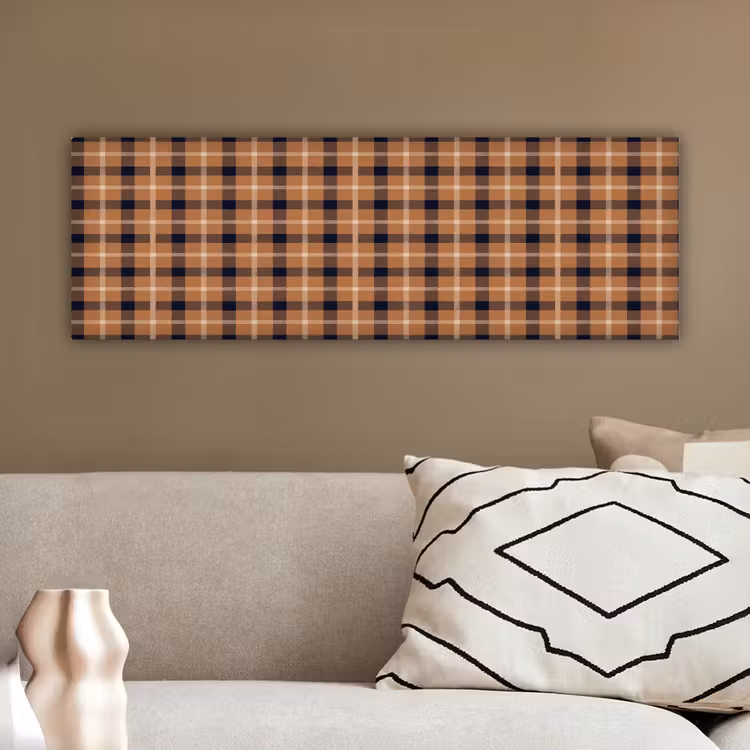 Plaid - Patroon - Vierkant - Bruin canvas 2cm klein 828 -sfeer3