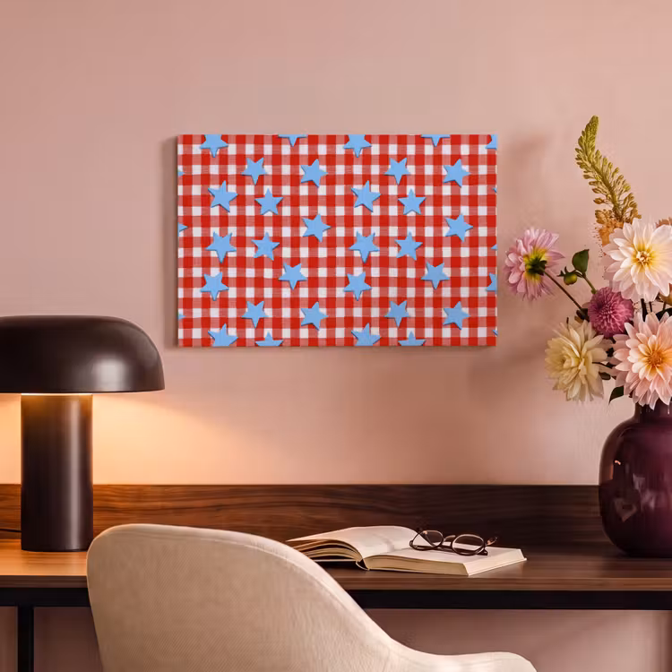 Ruit - Sterren - Rood canvas 2cm klein 34 -sfeer4