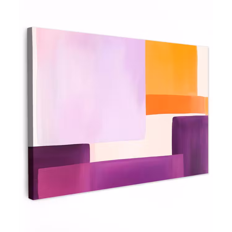 Vlakken - Abstract - Rechthoekig - Oranje canvas 2cm klein -z3d