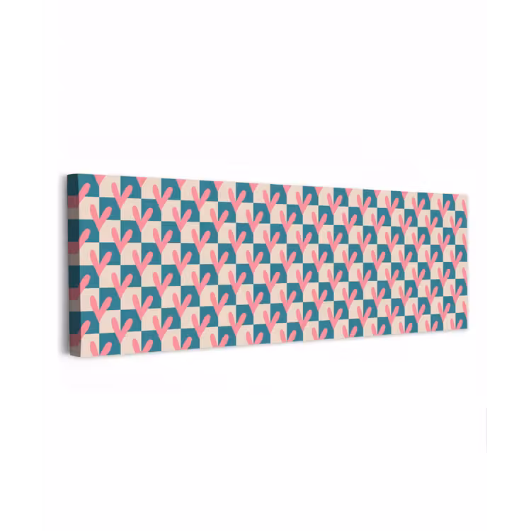 Vlakken - Hartjes - Patroon - Retro canvas 2cm klein 828 -z3d