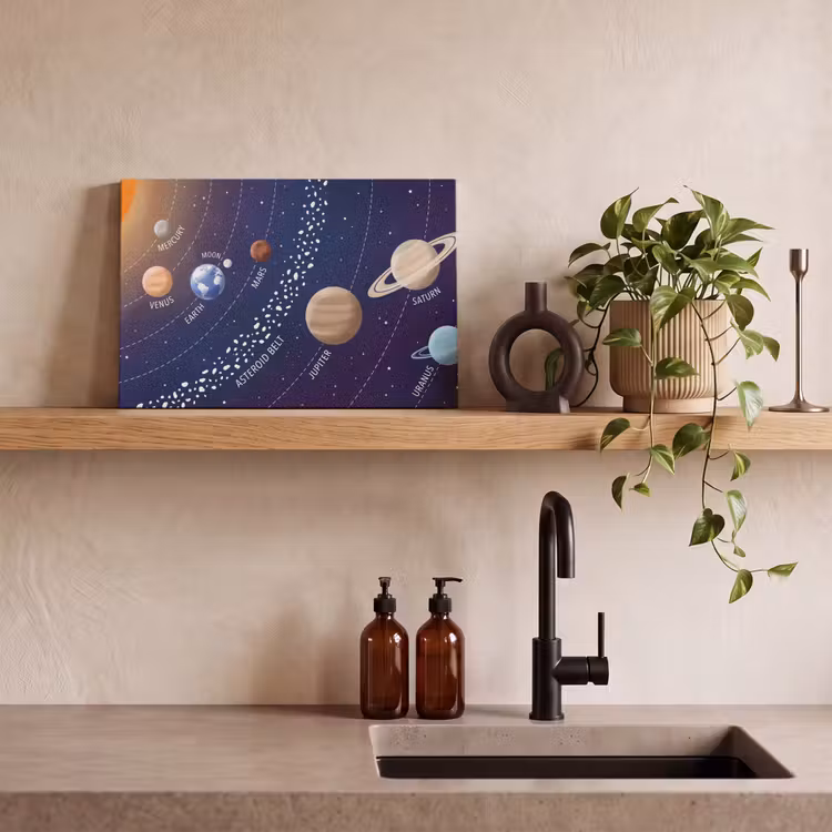 Planetenstelsel - Ruimte - Illustratie canvas 2cm klein -sfeer3