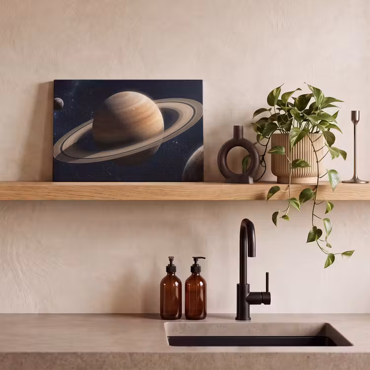 Planeten - Saturnus - Ruimte canvas 2cm klein -sfeer3