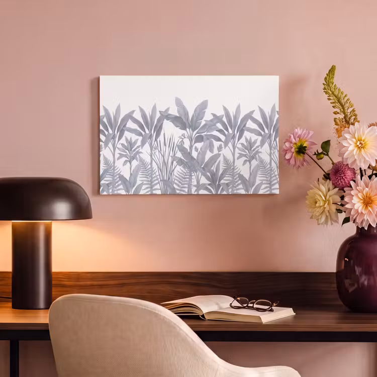 Planten - Bladeren - Natuur - Grijs canvas 2cm klein -sfeer4