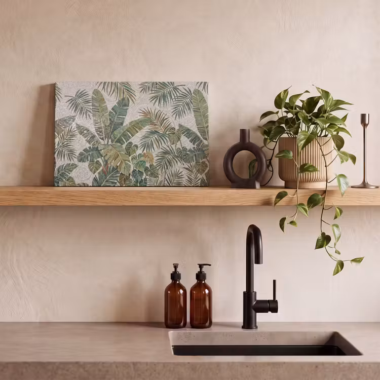 Planten - Tropisch - Mozaïek - Natuur - Groen canvas 2cm klein -sfeer3