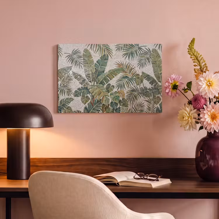 Planten - Tropisch - Mozaïek - Natuur - Groen canvas 2cm klein -sfeer4
