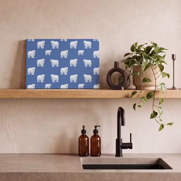 IJsbeer - Patroon - Blauw canvas 2cm klein 34 -sfeer3
