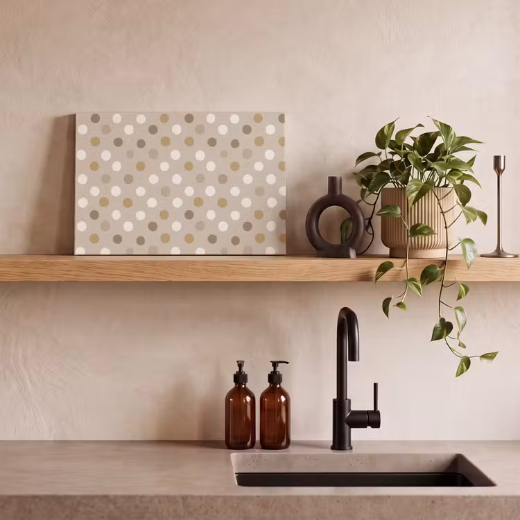 Polka - Dots - Beige canvas 2cm klein 34 -sfeer3