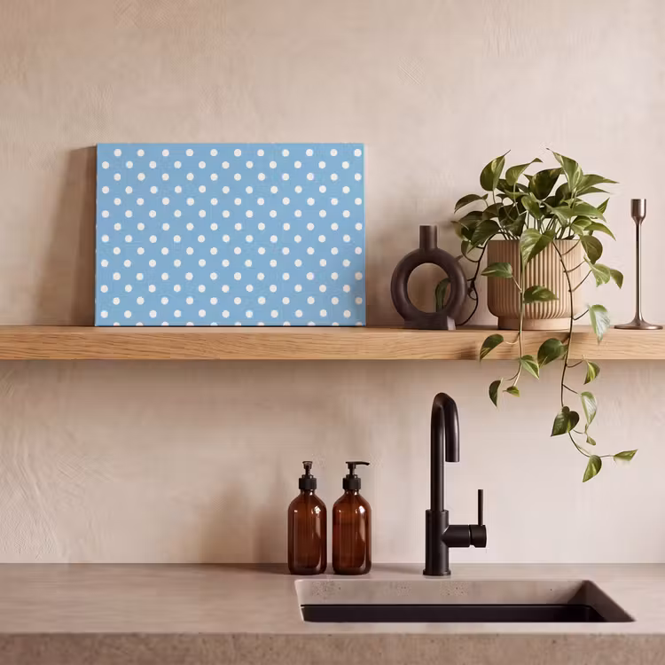 Polka - Dots - Blauw canvas 2cm klein 34 -sfeer3