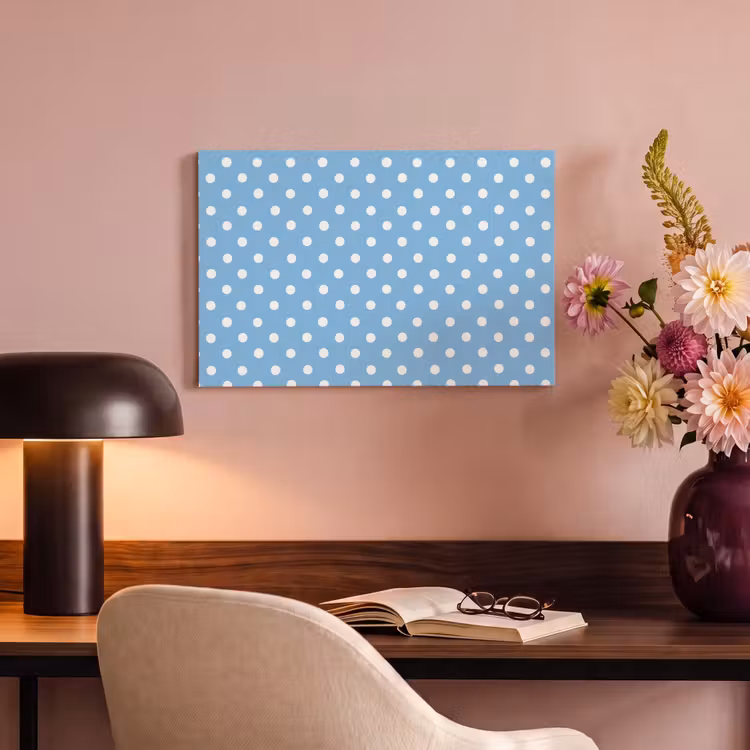 Polka - Dots - Blauw canvas 2cm klein 34 -sfeer4