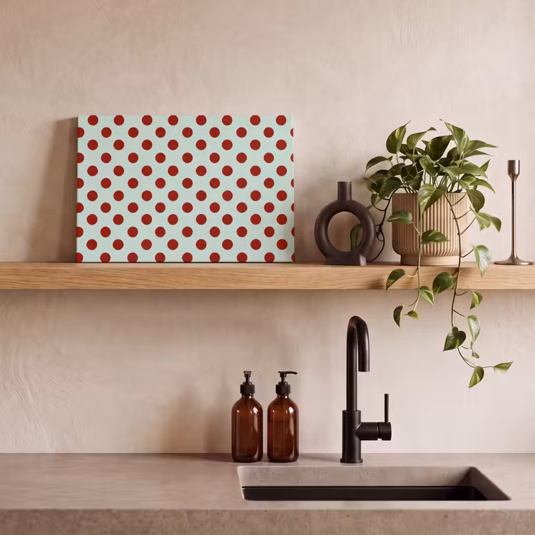 Polka - Dots - Rood canvas 2cm klein 34 -sfeer3