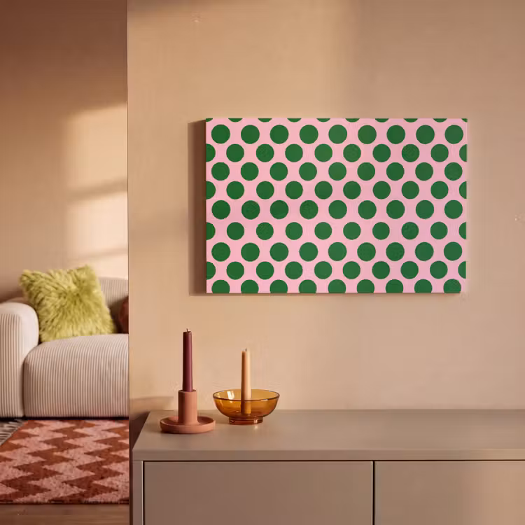 Polkadots - Patroon - Groen canvas 2cm klein 34 -sfeer1