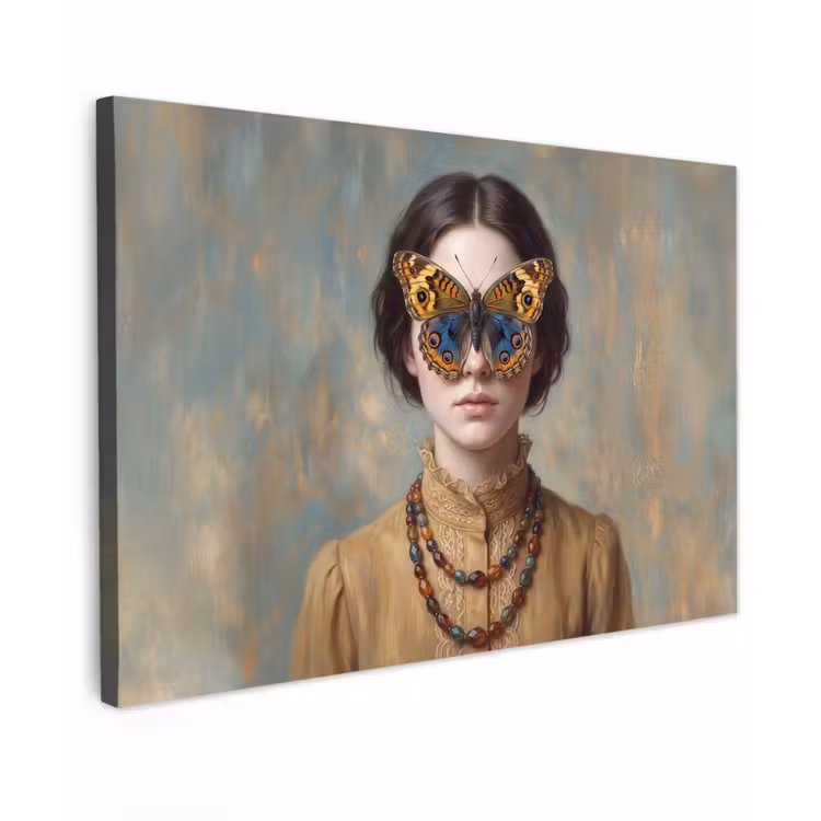 Portret - Vlinder - Kleurrijk canvas 2cm klein -z3d
