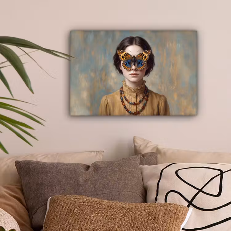Portret - Vlinder - Kleurrijk canvas 2cm klein -sfeer1