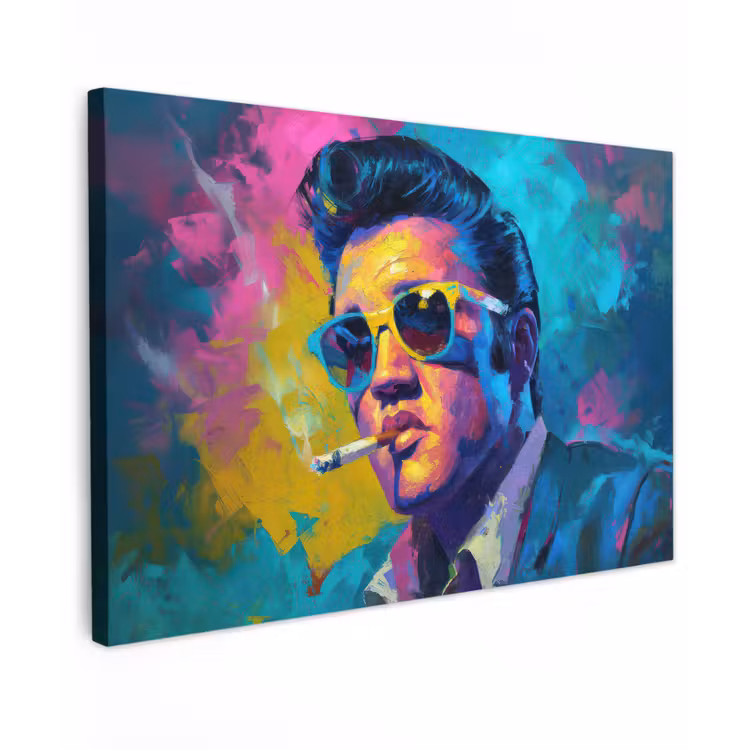 Portret - Sigaret - Kleurrijk - Bril canvas 2cm klein -z3d