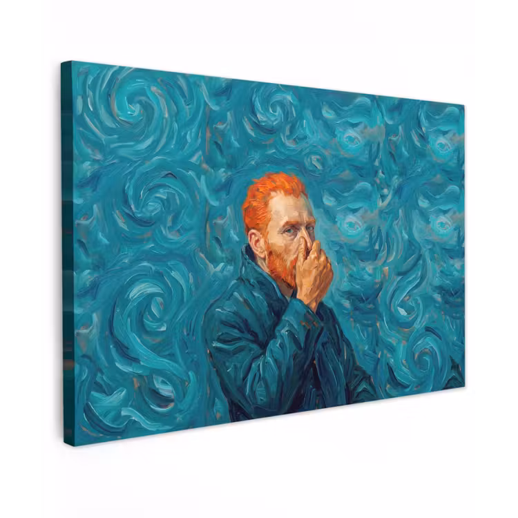 Portret - Klassiek - Blauw canvas 2cm klein -z3d