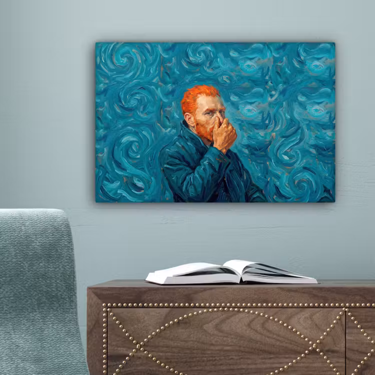 Portret - Klassiek - Blauw canvas 2cm klein -sfeer4