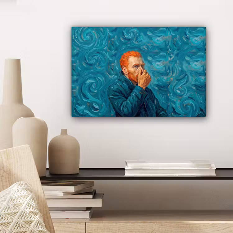 Portret - Klassiek - Blauw canvas 2cm klein -sfeer6