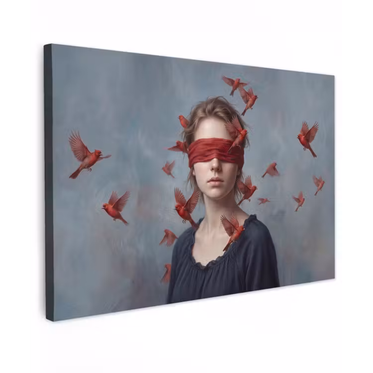 Portret - Krachtig - Rood canvas 2cm klein -z3d