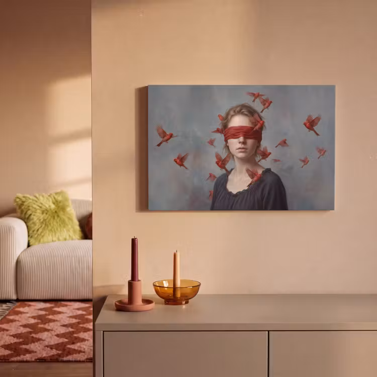 Portret - Krachtig - Rood canvas 2cm klein -sfeer1