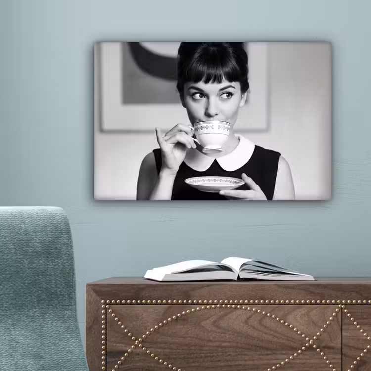 Portret - Thee - Vrouw canvas 2cm klein -sfeer4