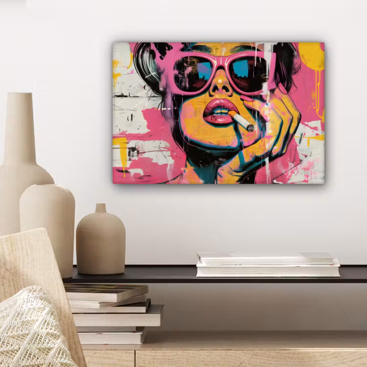 Portret - Vrouw - Abstract - Zonnebril canvas 2cm klein -sfeer6