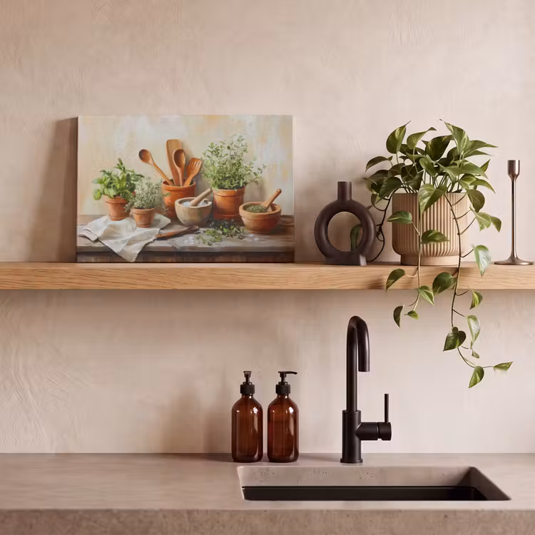 Potten - Kruiden - Hout canvas 2cm klein -sfeer3
