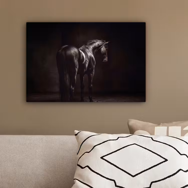 Krachtig - Paard - Donker canvas 2cm klein -sfeer3