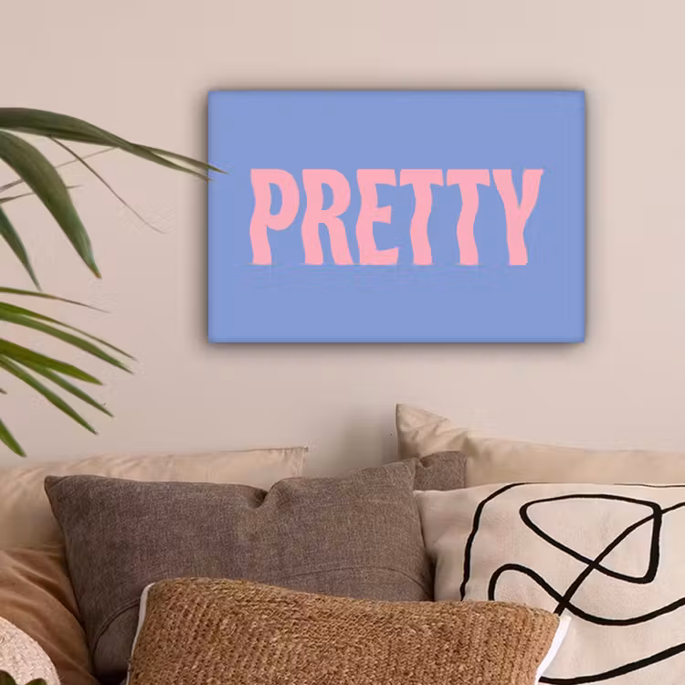 Pretty - Roze - Blauw - Golvend canvas 2cm klein -sfeer1