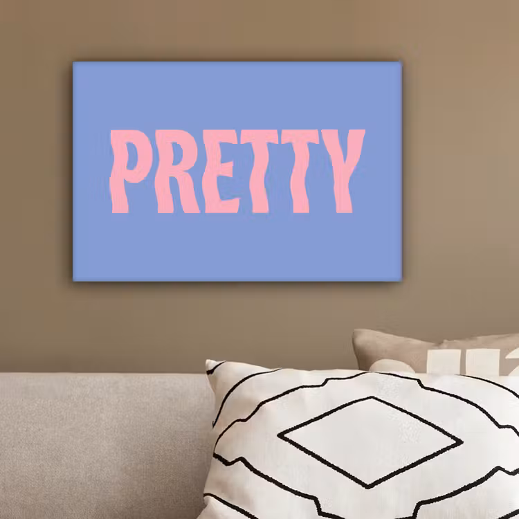 Pretty - Roze - Blauw - Golvend canvas 2cm klein -sfeer3