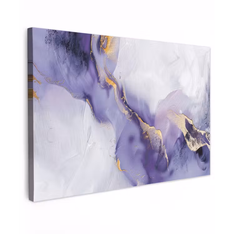 Paars - Modern - Marmer - Abstract canvas 2cm klein -z3d